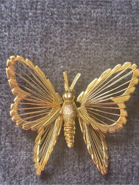 Monet Gold Butterfly Brooch